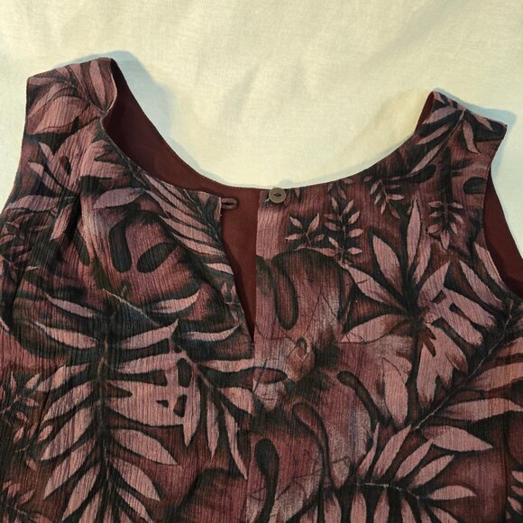 VINTAGE Out of Stock NEW WITH TAG Y2K Red Wine Leaf Print SILK Maxi Dress Size 6 - Picture 10 of 17